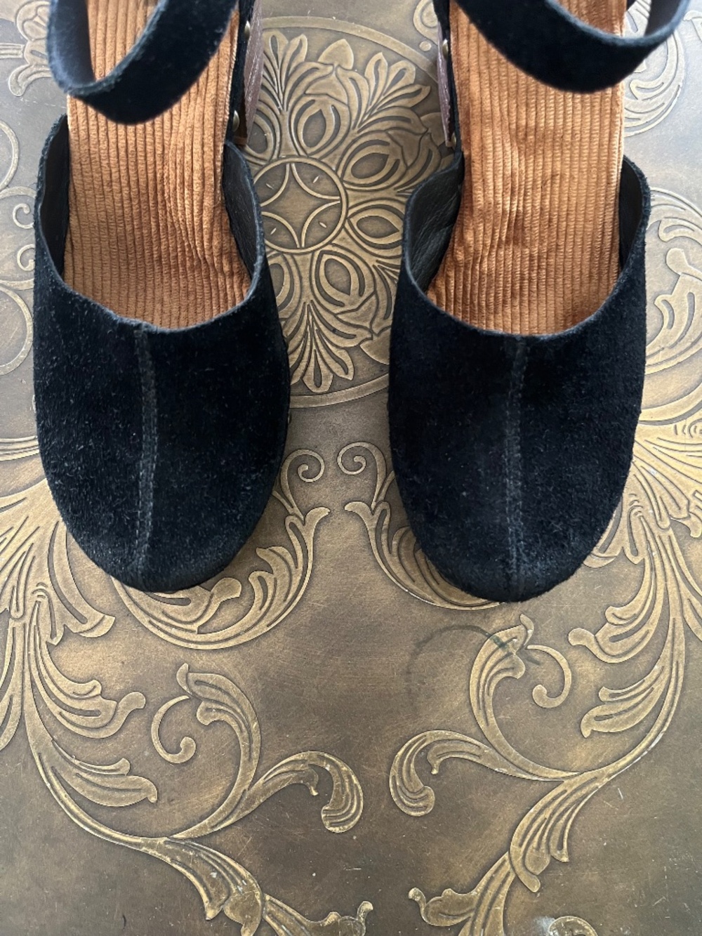 Korks Women's Evah Clog Sandals Black Suede Size 7.5 M Mary Jane Heels - Picture 7 of 10